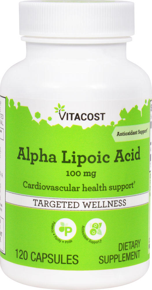 Альфа-липоевая кислота – 100 мг – 120 капсул – Vitacost Vitacost