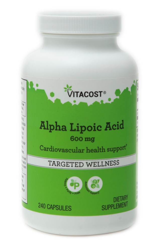 Альфа-липоевая кислота Vitacost — 600 мг — 240 капсул Vitacost