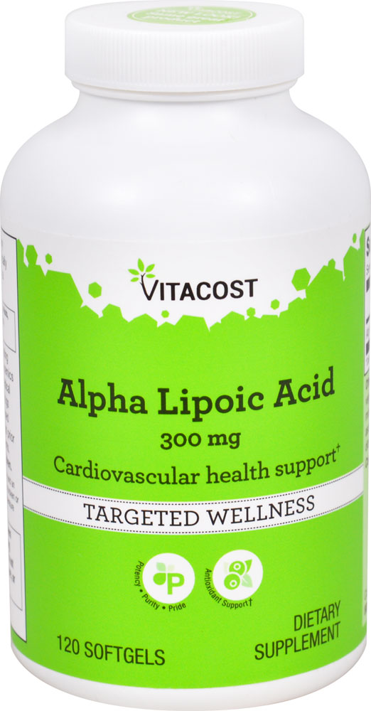 Альфа-липоевая кислота Vitacost — 300 мг — 120 капсул Vitacost