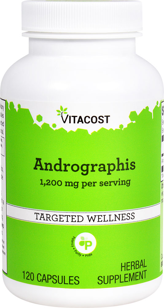 Андрографис — 1200 мг на порцию — 120 капсул Vitacost