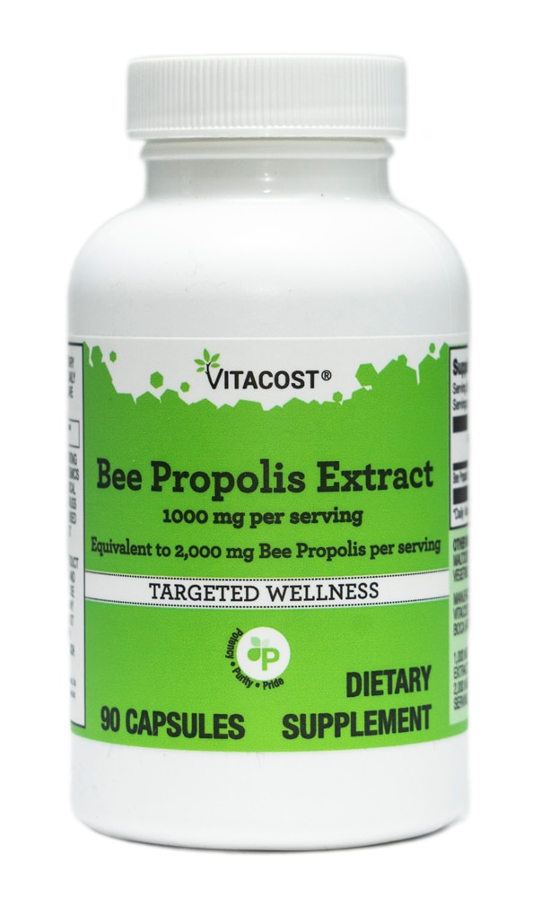 Bee Propolis Extract -- 1000 mg per serving - 90 Capsules (Капсулы) Vitacost