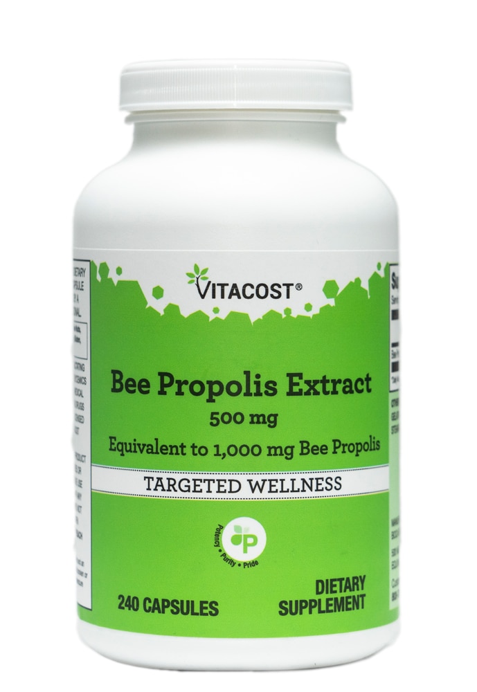 Bee Propolis Extract -- 500 mg - 240 Capsules (Капсулы) Vitacost