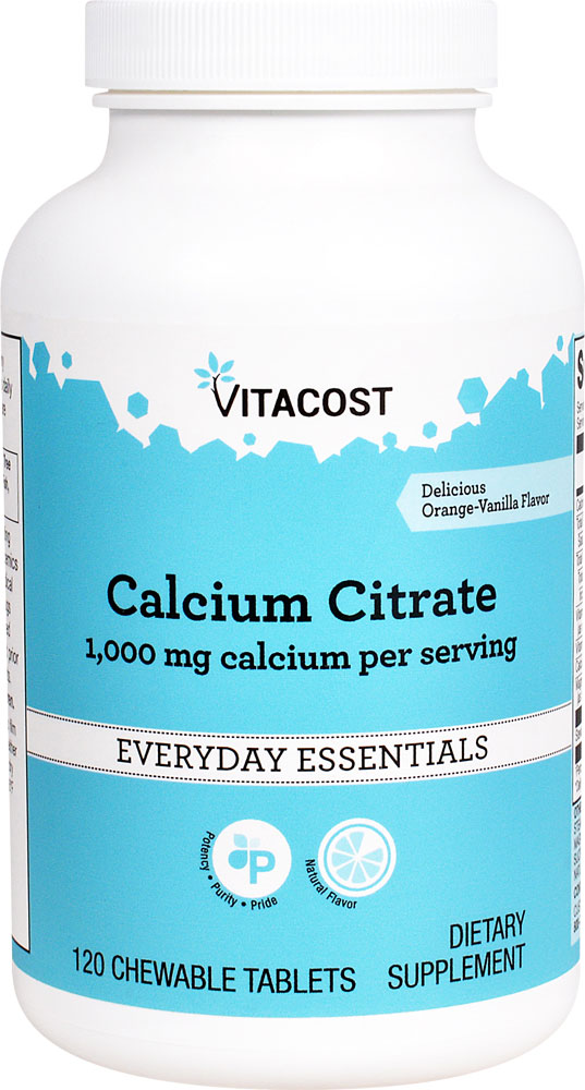 Заказать Кальций Vitacost Calcium Citrate Orange Vanilla 1000 мг кальция на порцию 120 1349