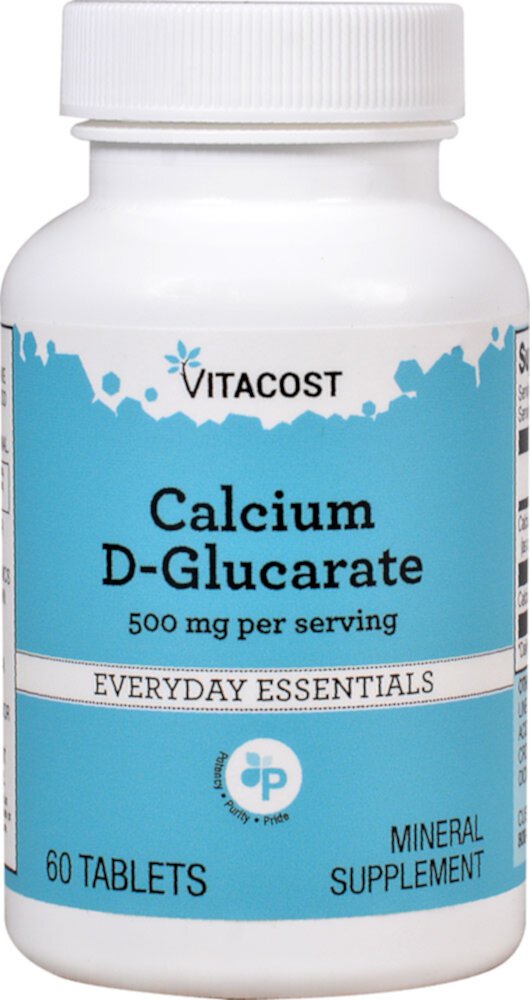 Кальций D-Глюкарат - 500 мг - 60 таблеток - Vitacost Vitacost