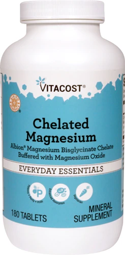 Vitacost Chelate Magnesium - Альбион бисглицинат магния, хелатный буфер, 180 таблеток Vitacost