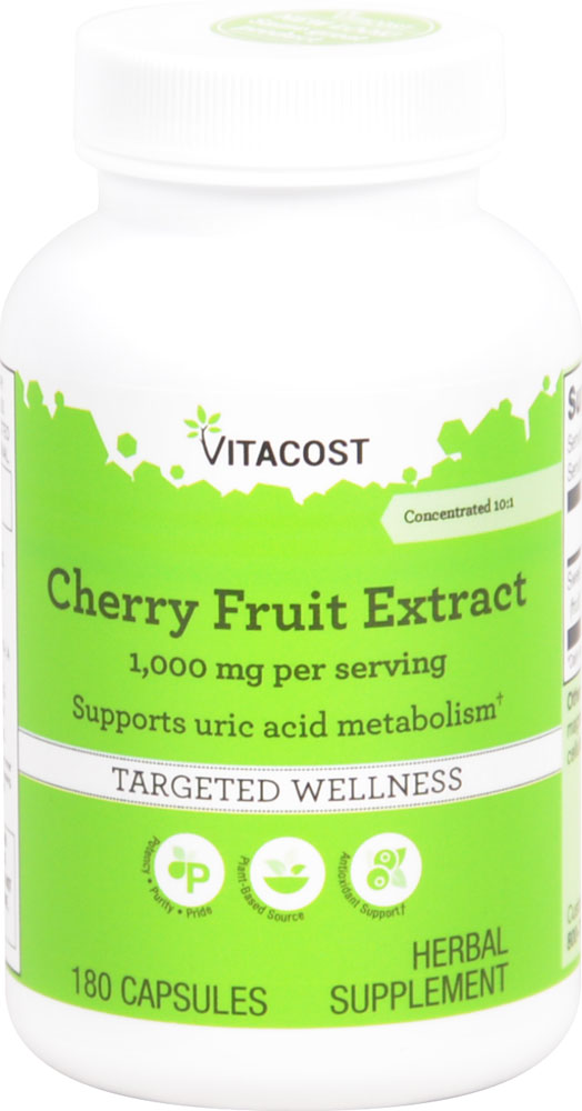 Cherry Fruit Extract -- 1000 mg per serving - 180 Capsules (Капсулы) Vitacost