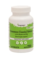 Cinnamon (Cassia) Extract -- 1000 mg per serving - 80 Tablets (Таблетки) Vitacost