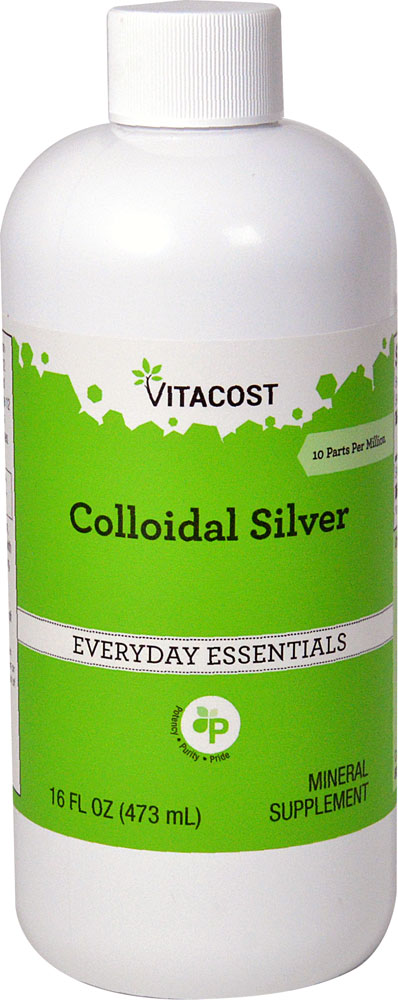 Colloidal Silver -- 10 ppm - 16 fl oz (Жидкие унции) Vitacost