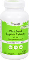 Flax Seed Lignan Extract -- 40 mg - 120 Capsules (Капсулы) Vitacost