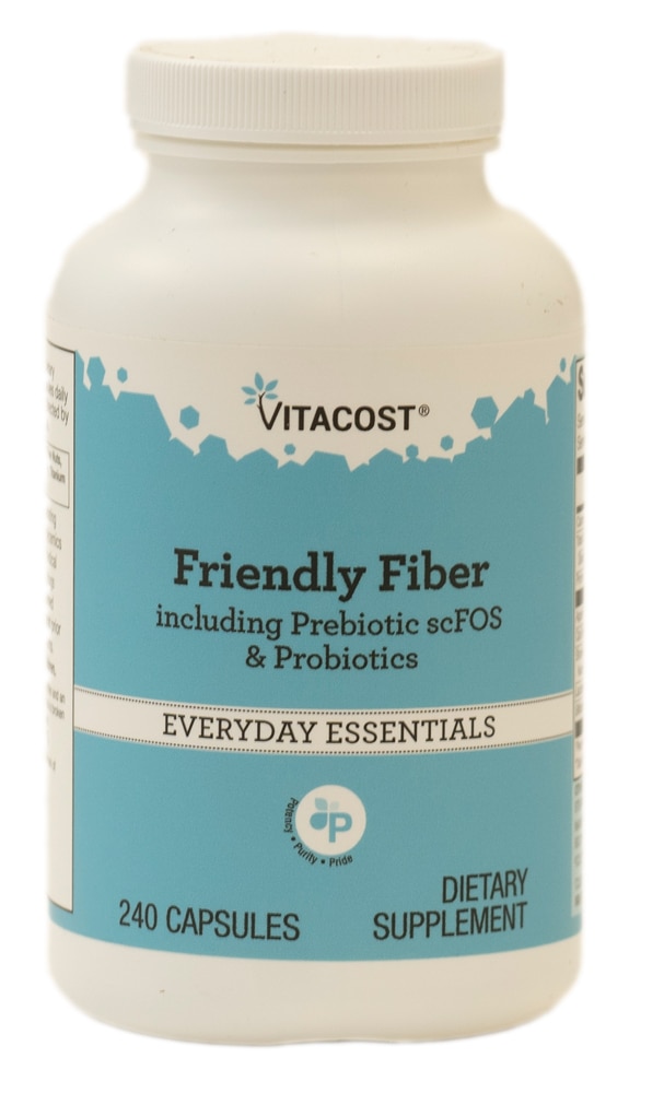 Дружественный к Fiber с Пребиотиками scFOS и Пробиотиками - 240 Капсул - Vitacost Vitacost