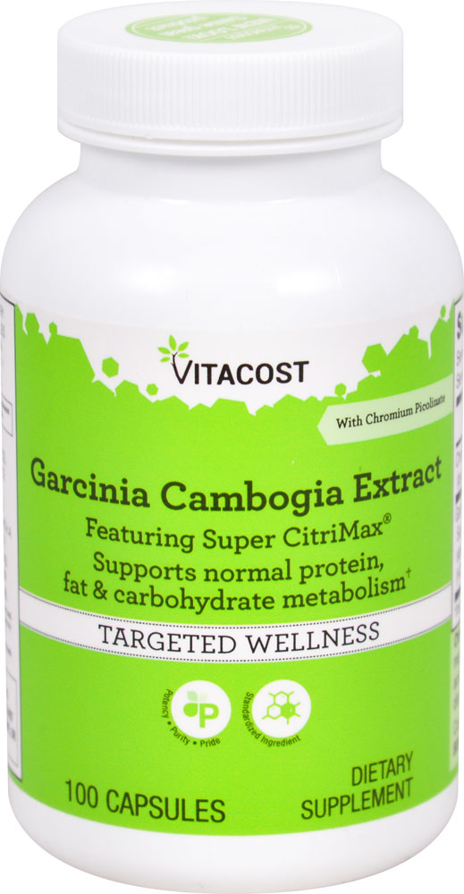 Экстракт Vitacost Garcinia Cambogia, включая пиколинат хрома с Super CitriMax® -- 100 капсул Vitacost