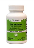 Газ Энзим Альфа-галактозидаза - 300 GalU на порцию - 120 жевательных таблеток - Vitacost Vitacost