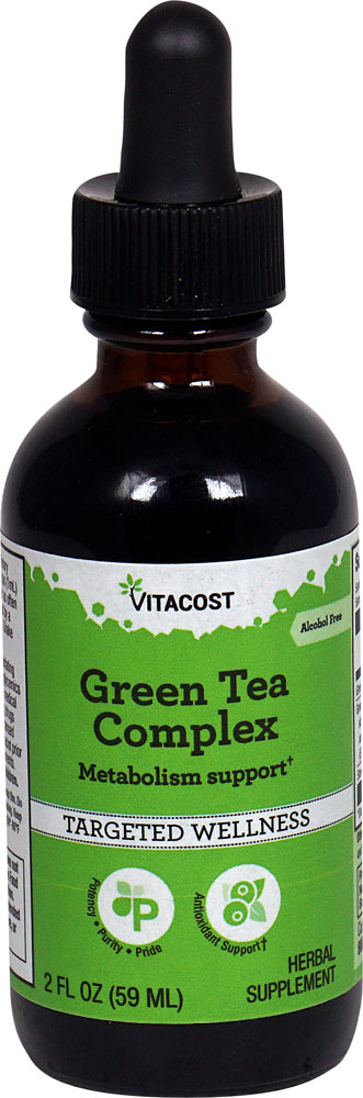 Комплекс зеленого чая Vitacost - без спирта - 2 жидких унции Vitacost