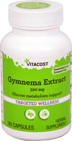 Экстракт Гимнемы - 520 мг - 90 капсул - Vitacost Vitacost