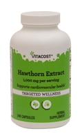 Экстракт боярышника Vitacost - 1000 мг на порцию - 240 капсул Vitacost
