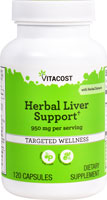 Herbal Liver Support† — 950 мг на порцию — 120 капсул Vitacost