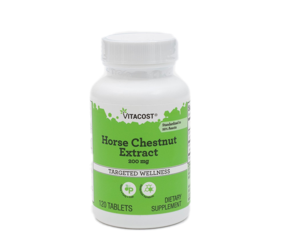 Экстракт конского каштана - 200 мг - 120 таблеток - Vitacost Vitacost