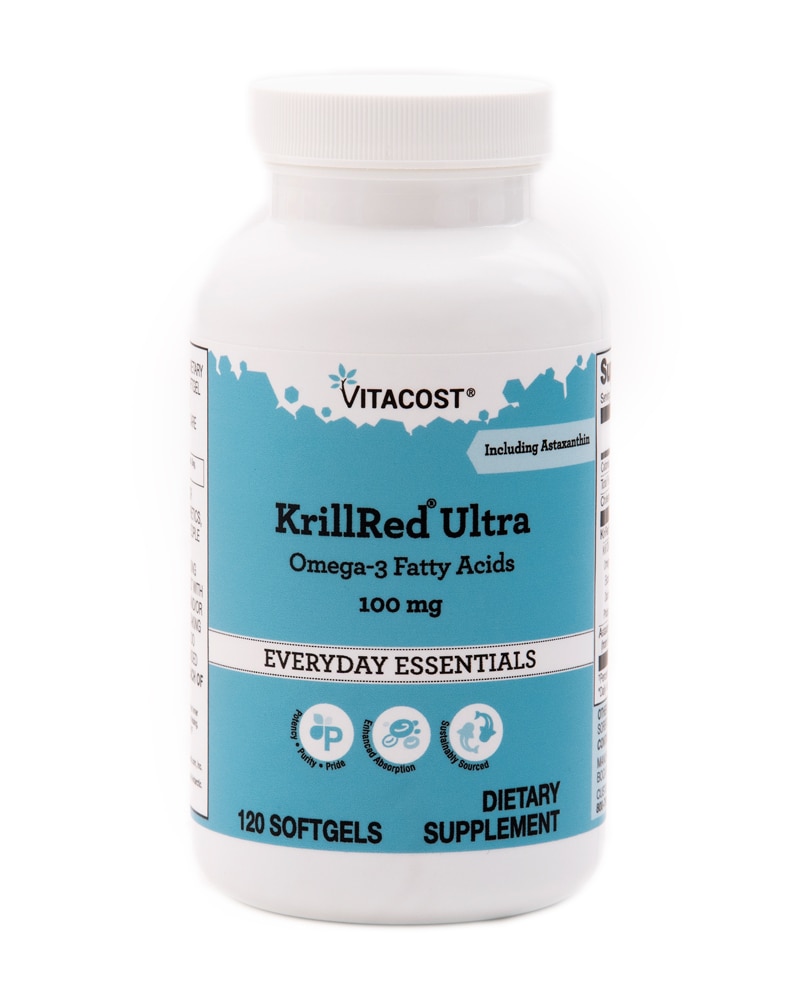 KrillRed® Ultra - Омега-3 Жирные Кислоты - 100 мг - 120 мягких капсул - Vitacost Vitacost