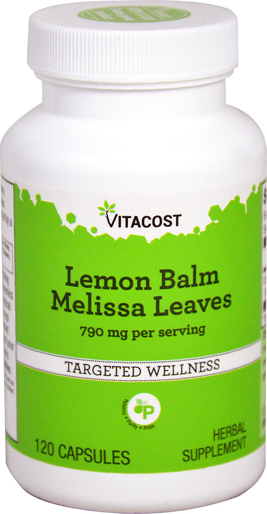Мелисса (Лимонный бальзам) - 790 мг на порцию - 120 капсул - Vitacost Vitacost