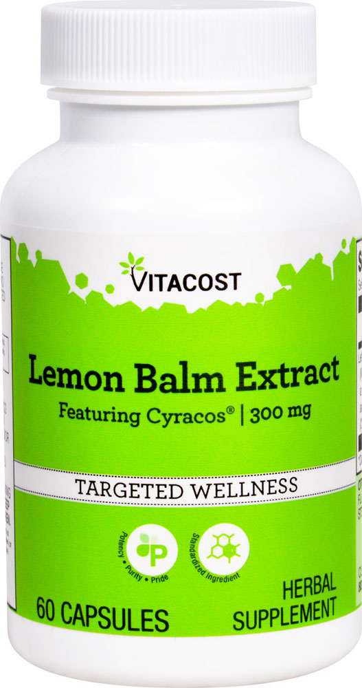 Экстракт лимонной мяты Vitacost с Cyracos® -- 300 мг -- 60 капсул Vitacost