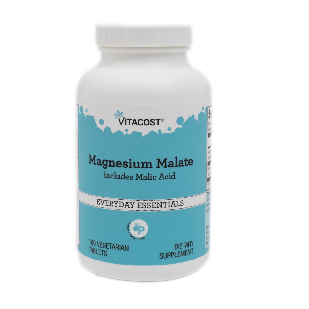 Magnesium Malate with Malic Acid -- 180 Vegetarian Tablets (Вегетарианские таблетки) Vitacost