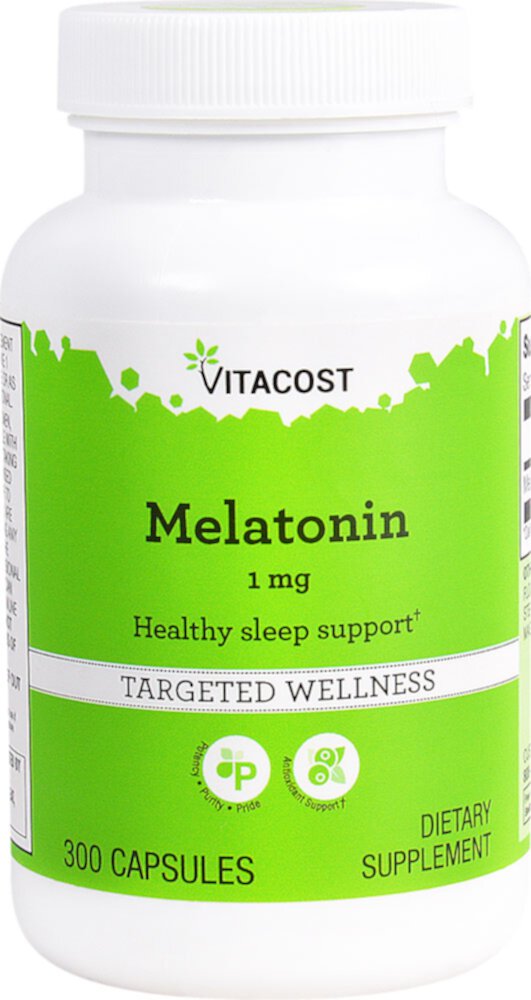 Мелатонин Vitacost -- 1 мг -- 300 капсул Vitacost