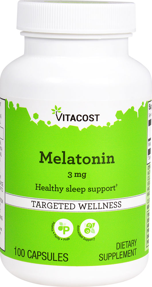 Мелатонин Vitacost -- 3 мг -- 100 капсул Vitacost