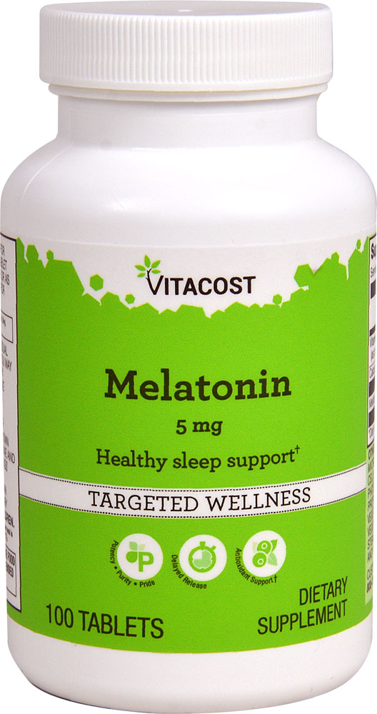 Vitacost Мелатонин -- 5 мг -- 100 таблеток Vitacost