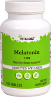Vitacost Мелатонин -- 5 мг -- 100 таблеток Vitacost