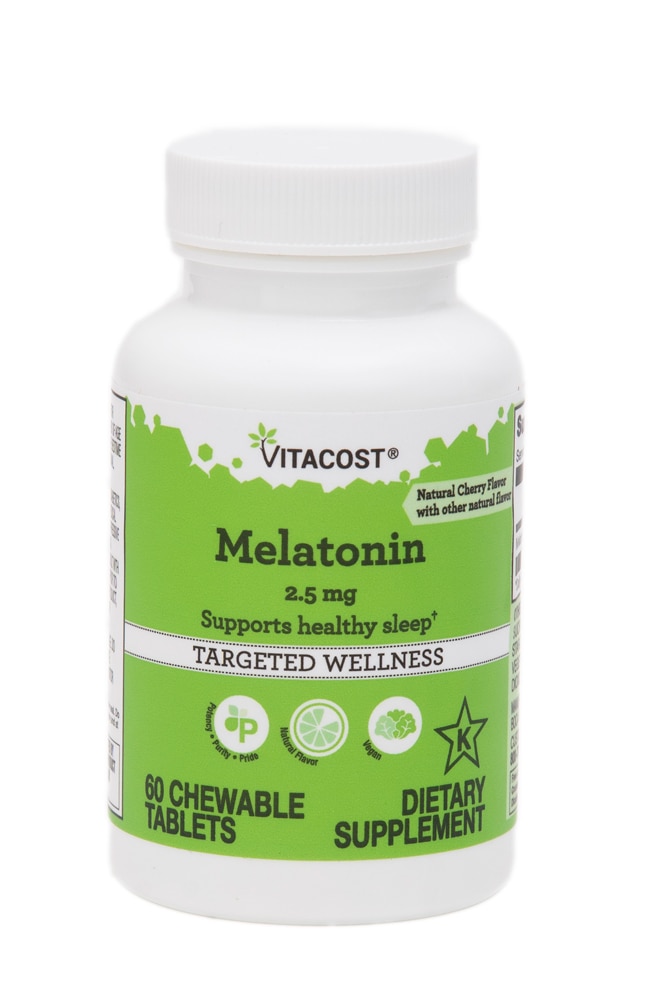 Melatonin -- 2.5 mg - 60 Chewable Tablets (Жевательные таблетки) Vitacost