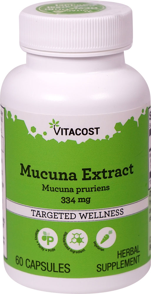 Экстракт мукуны Vitacost - стандартизированный - 334 мг - 60 капсул Vitacost