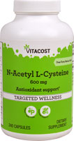 N-Ацетил Л-Цистеин - 600 мг - 240 капсул - Vitacost Vitacost