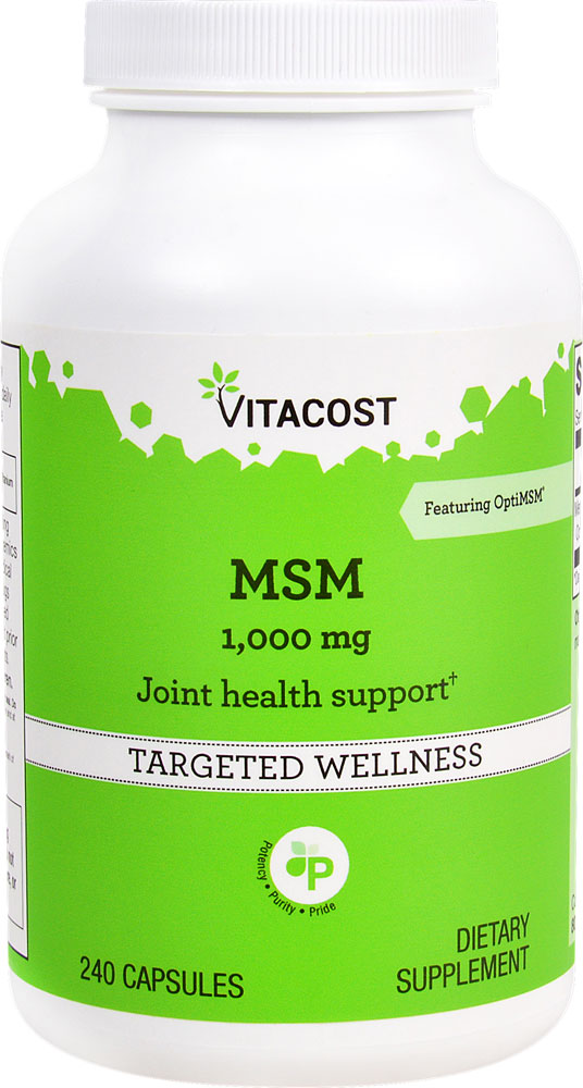 Витакост МСМ -- 1000 мг -- 240 капсул Vitacost
