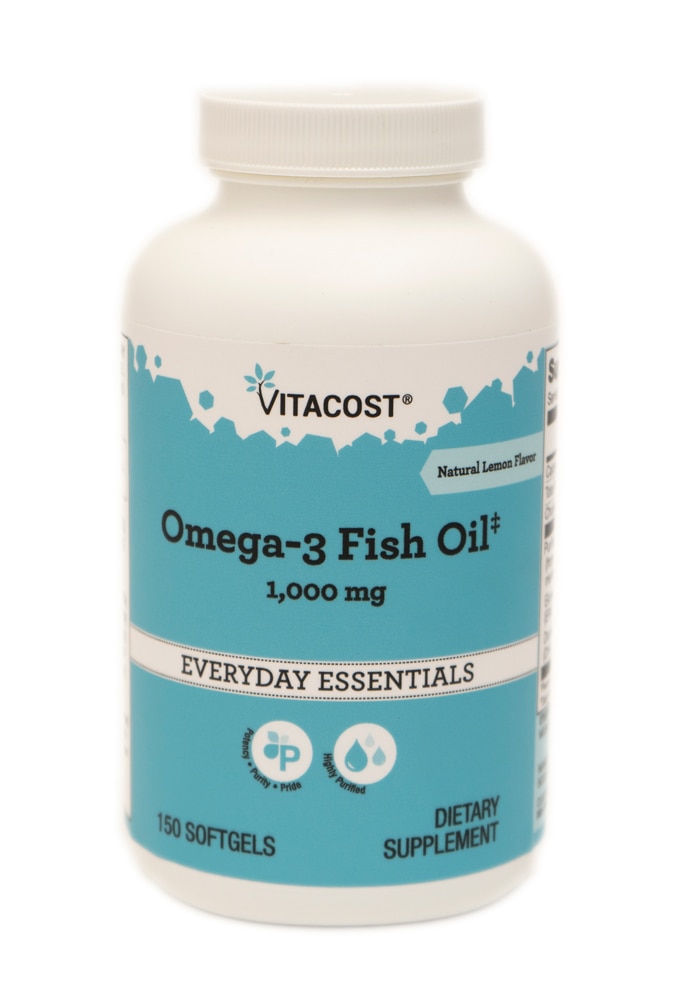 Omega-3 Fish Oil‡ Lemon -- 1000 mg - 150 Softgels (Мягкие капсулы) Vitacost