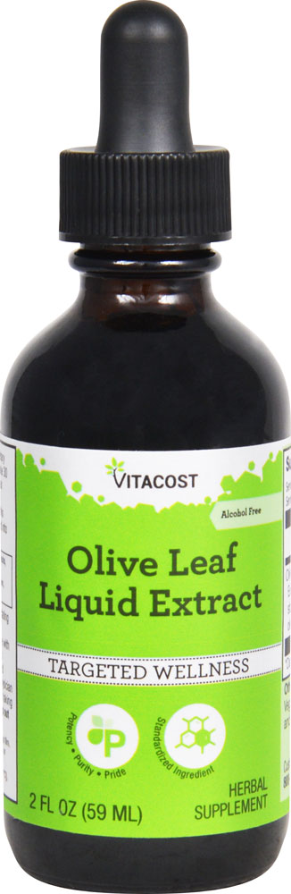 Жидкий экстракт листьев оливы - без спирта - 2 жидких унции Vitacost