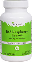 Red Raspberry Leaves -- 960 mg per serving - 100 Capsules (Капсулы) Vitacost