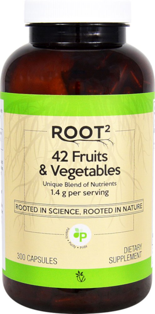 42 фруктов и овощей — 1,4 г — 300 капсул Vitacost-Root2