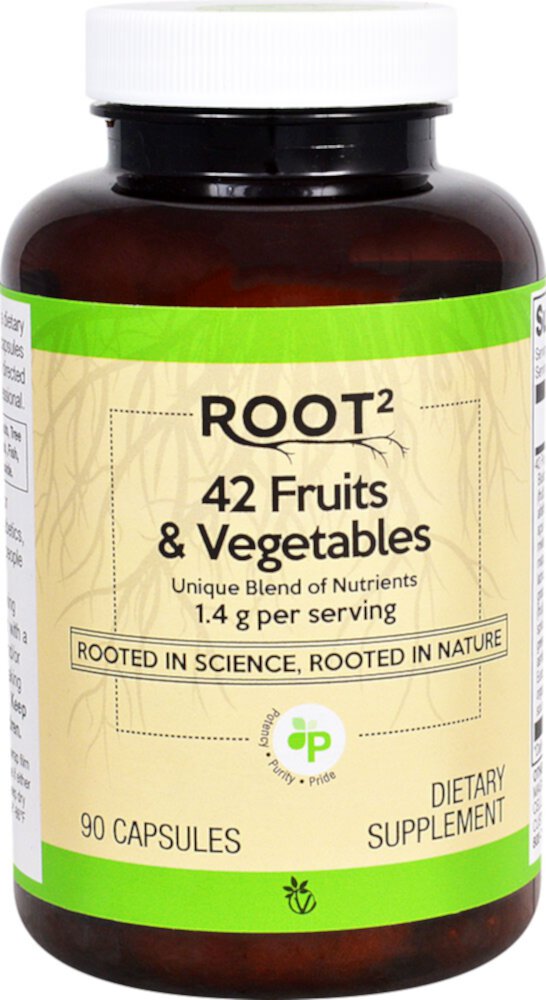 42 Фрукты и овощи - 1.4 г - 90 капсул - Vitacost-Root2 Vitacost-Root2