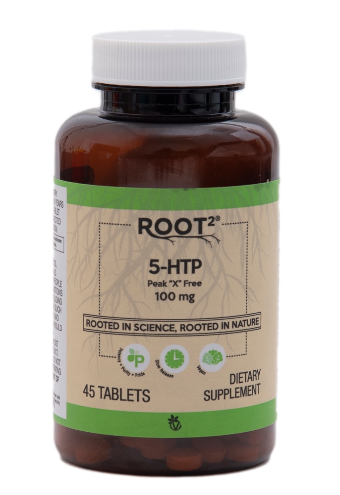 5-HTP Peak X Free - Медленное Высвобождение - Веган - 100 мг - 45 Таблеток - Vitacost-Root2 Vitacost-Root2