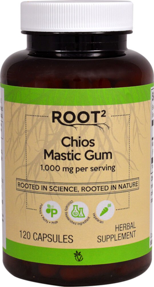 Мастиковая Жвачка Chios - 1000 мг - 120 капсул - Vitacost-Root2 Vitacost-Root2
