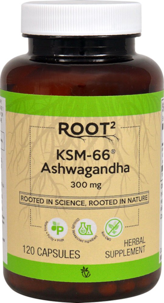 KSM-66® Ashwagandha -- 300 mg - 120 Capsules (Капсулы) Vitacost-Root2