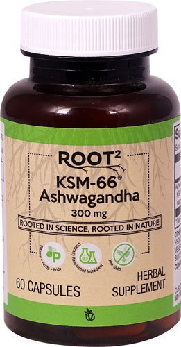 Vitacost ROOT2 KSM-66® Ashwagandha -- 300 мг -- 60 капсул Vitacost-Root2