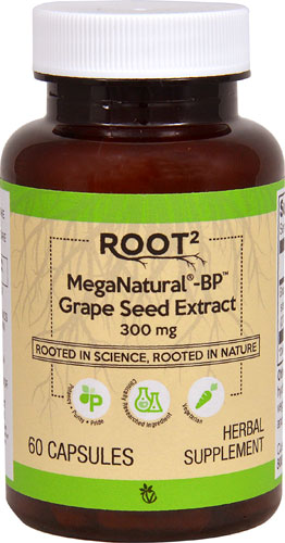 MegaNatural®-BP™ Grape Seed Extract -- 300 mg - 60 Capsules (Капсулы) Vitacost-Root2