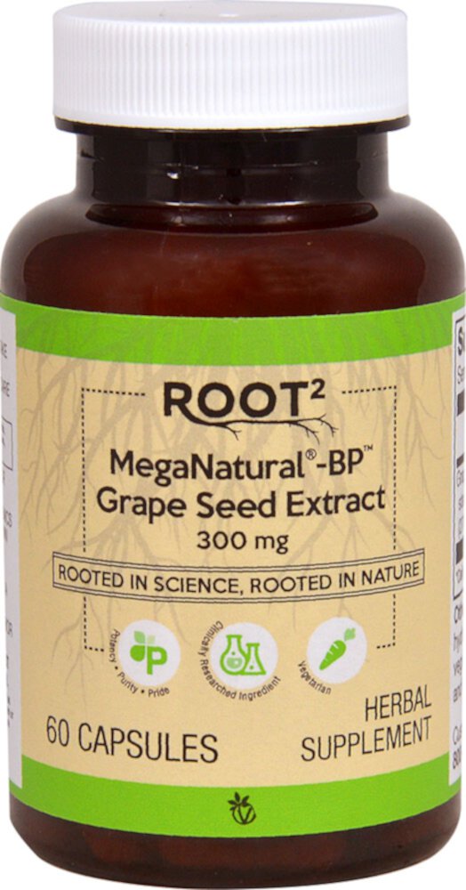 Vitacost ROOT2 MegaNatural®-BP™ Экстракт виноградных косточек -- 300 мг -- 60 капсул Vitacost-Root2
