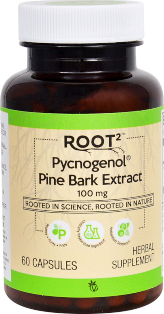 Vitacost ROOT2 Pycnogenol® Экстракт сосновой коры -- 100 мг -- 60 капсул Vitacost-Root2