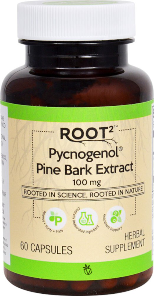 Pycnogenol® Pine Bark Extract -- 100 mg - 60 Capsules (Капсулы) Vitacost-Root2