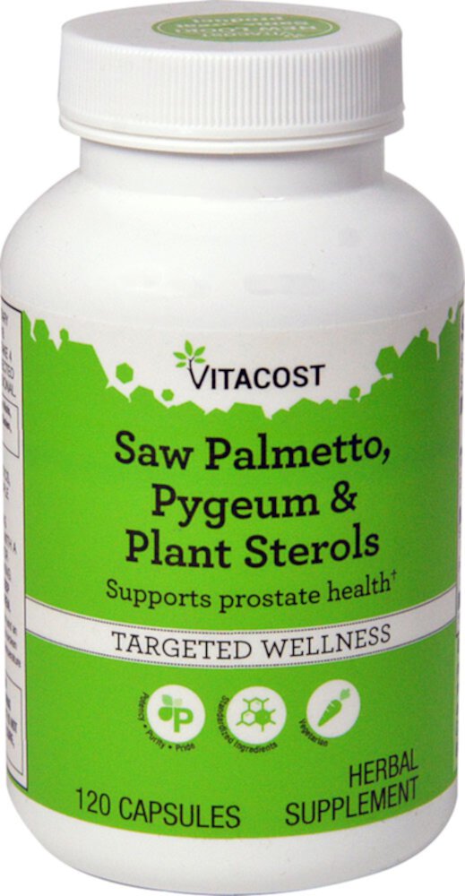 Saw Palmetto, Pygeum & Plant Sterols -- 120 Capsules (Капсулы) Vitacost