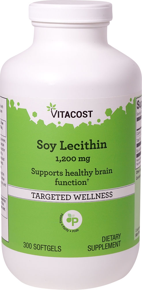 Соевый Лецитин - 1200мг - 300 капсул - Vitacost Vitacost