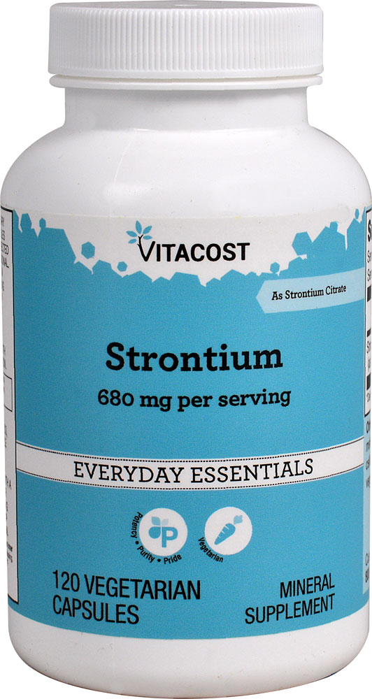 Vitacost Strontium - 680 мг на порцию - 120 вегетарианских капсул Vitacost