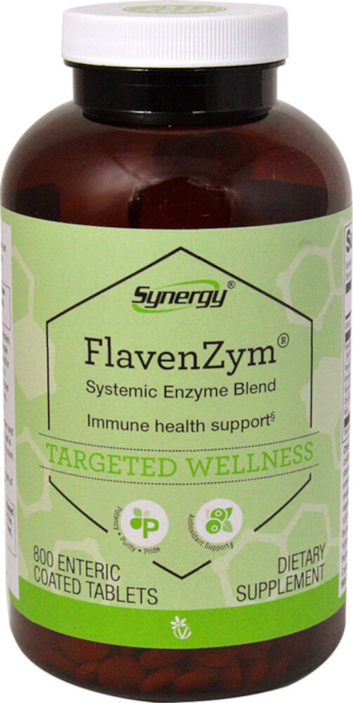 Системная ферментная смесь Vitacost Synergy FlavenZym® -- 800 таблеток, покрытых кишечнорастворимой оболочкой Vitacost-Synergy
